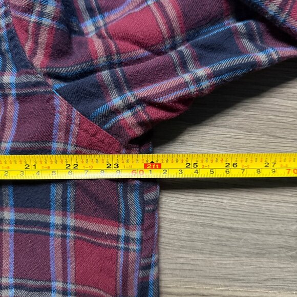 L.L. Bean Men's Fleece-Lined Flannel Shirt Jacket - Red Plaid - Picture 4 of 6